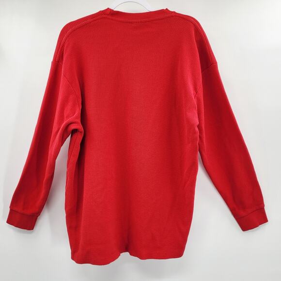 21 Pro USA Red Thermal Top Long-sleeve Crew Neck Cotton Heavyweight Men's Sz 2XL - Picture 2 of 4
